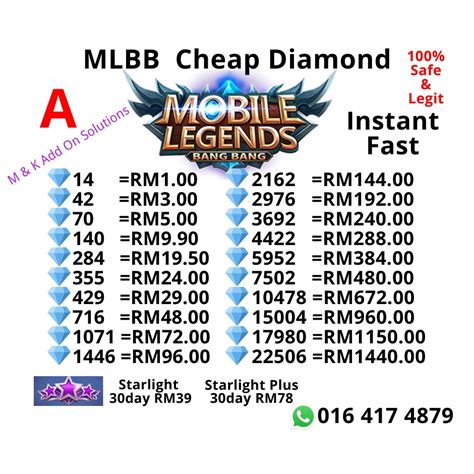 Mlbb Diamond Mobile Legends Diamonds A 140 716 Shopee Malaysia