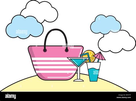 Summer Beach Cartoon Stock Vector Image And Art Alamy