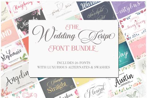 The Wedding Script Font Bundle Bundle · Creative Fabrica