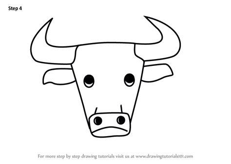 Learn How To Draw A Bull Face For Kids Animal Faces For Kids Step By