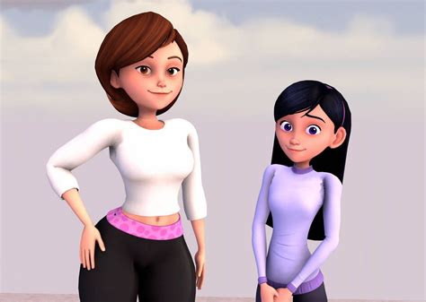 Helen Parr And Violet By P4enski On Deviantart Cartoon Mom Female Cartoon Characters The
