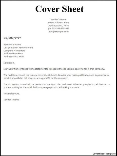 Blank Cover Letter Examples