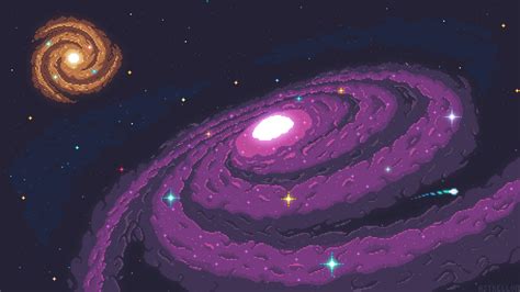 Wallpaper Galaxy Universe Pixel Art Pixels Digital Art Artwork Black Holes Stars
