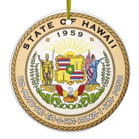Hawaii State Seal Ceramic Ornament | Zazzle.com | Hawaii, Hawaiian travel, Hawaii christmas