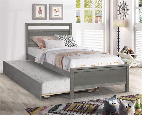 Buy Hanway Trundle Bed Frameamerican Country Style Daybed And Roll Out Twin Size Trundle