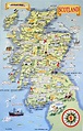 Grande mapa turístico ilustrado de Escocia | Escocia | Reino Unido ...