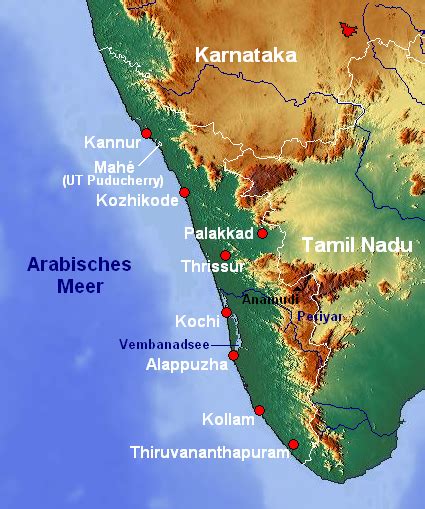 Kerala's map and highlights of places to see covers a glorious gamut of temples and trekking, backwaters and beaches, spices and cycling , tigers and tea plantations. keralam: Keralam
