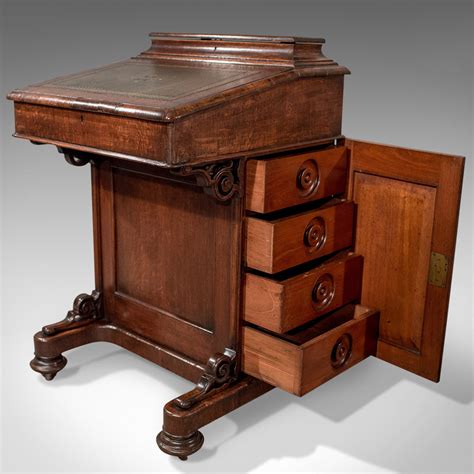 Victorian Antique Davenport English Oak Writing Desk Bureau Circa 18