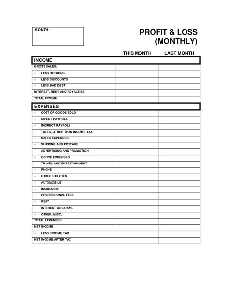 How your benefits will be affected if you start work. 12 Best Images of Personal Profit And Loss Worksheet - Financial Statement Accounts, Free ...