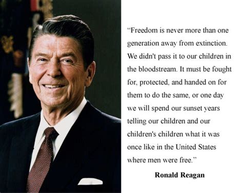 Ronald Reagan Freedom Is Famous Quote 11 X 14 Photo Poster