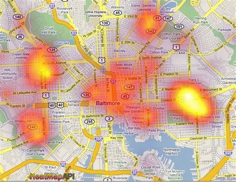 Spotcrime The Publics Crime Map Example Shooting Heat Maps For