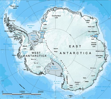 1 Map Of Antarctica The Ice Shelves Are Shaded Gray Download