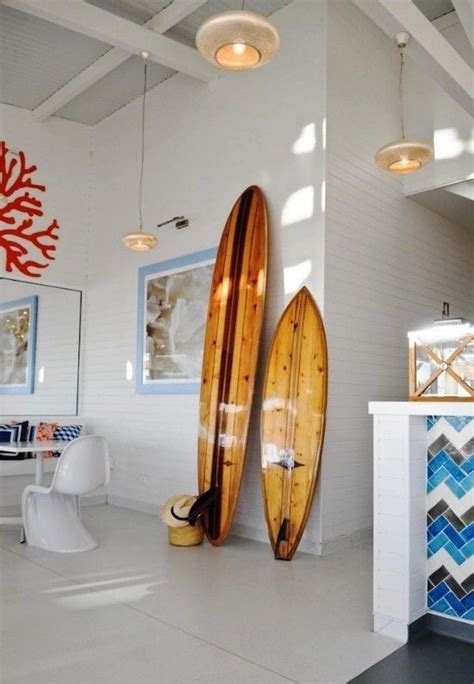 100 Summery And Nautical Surfboard Decoration Ideas Surf House Decor