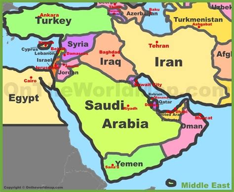 Middle East Political Map Geography Map Geography Lessons Middle East Map The Middle Maps