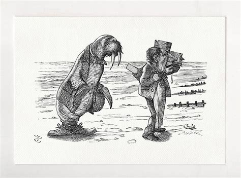 La morsa y el carpintero cartel impresión Alicia en el país | Etsy