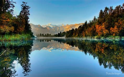 New Zealand Westland National Park Fox Glacier Lake Mountains