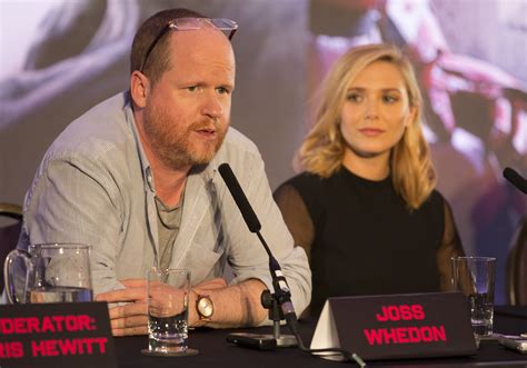 Elizabeth Olsen And Joss Whedon At The Avengers Age Of Ultron Uk Press Conference The