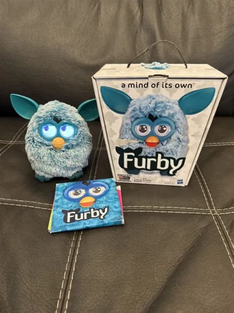Hasbro 2012 Furby Boom White And Teal Blue Interactive Talking Toy Works
