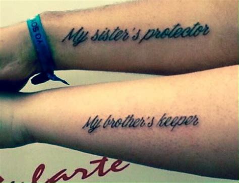 Two People With Matching Tattoos On Their Arms That Say My Sisters