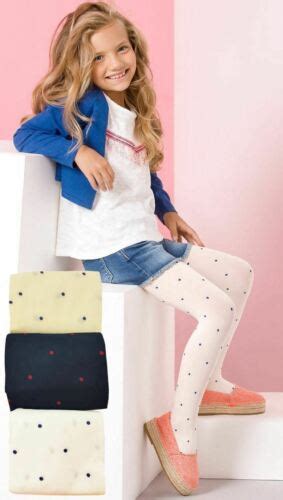 Girls Blue Dots Microfibre Tights 60 Den Age 4 11 New Kids Opaque