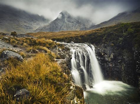 Misty Mountain Waterfall Isle Of Skye Scotland By Detrucci On Deviantart