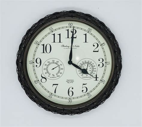 Sterling And Noble Wall Clock Company Mfg No9 Temperature And Humidity