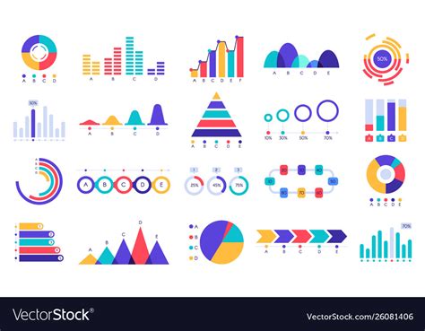 Graphic Charts Icons Finance Statistic Chart Vector Image