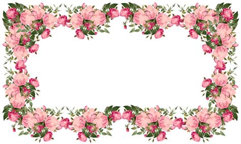 Rose Frame Flower Frame Flower Border Clipart Pink Flowers