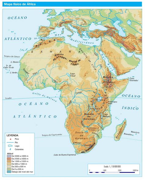 A continuación, te presentamos tres mapas interactivos para que, jugando, sepas localizar correctamente nombres de la áfrica física. Mapa físico de ÁFRICA - Aprende Geografía, Historia, Arte, TIC y metodología de enseñanza ...