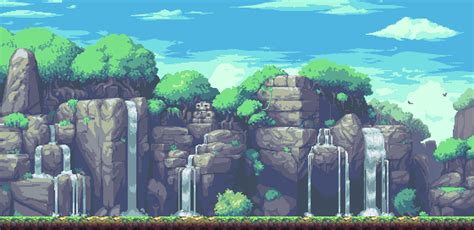 Pixel Art Landscape Fantasy Landscape Fantasy Art Game Design Pixel