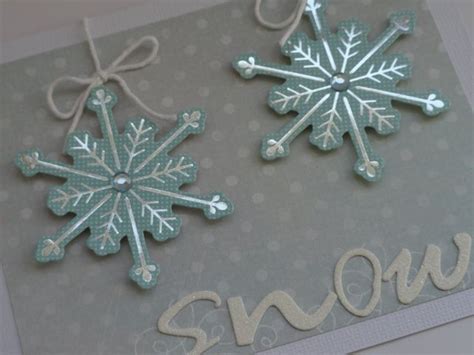Snowflake Christmas Cards Pack Of 2 White And Blue Embellishments