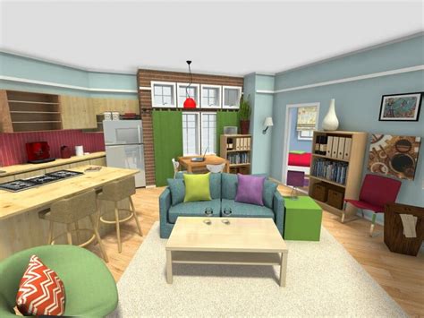 Roomsketcher Blog Tour The Big Bang Theorys Apartments In 3d