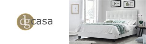 Dg Casa Bianca Upholstered Platform Bed Frame With Square Button Tufted Headboard