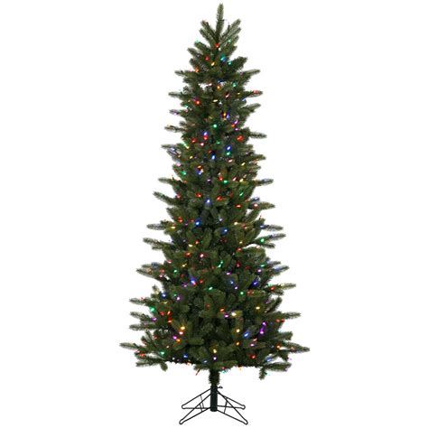 55 Foot Pepvc Kennedy Fir Slim Christmas Tree Multi Colored Leds