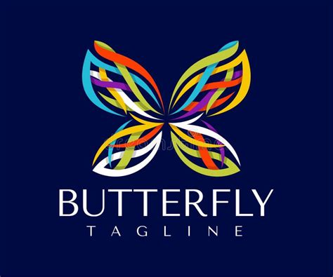 Modern Colorful Curve Line Butterfly Logo Design Aesthetic Butterfly