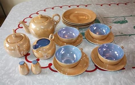 Adorable Peach Lusterware Tea Set For Vintage Piece Set Etsy Tea Set Peach Vintage Tea