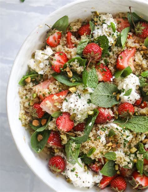 This Strawberry Quinoa Salad Is Loaded With Fresh Herbs Burrata Cheese