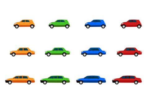 Premium Vector Set Of Different Colorful Cars Isolated On White