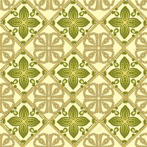 Tile Pattern With Modern Batik Background Golden Batik Tile Patterns