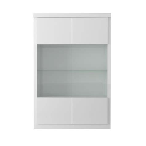 Dabria Large Glass Display Cabinet In White Gloss With Led Furniture In Fashion