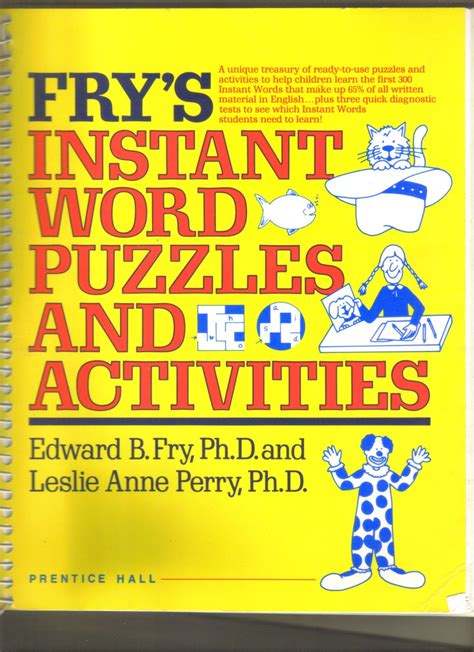 Game Book Frys Instant Word Puzzles And Activities Etsy