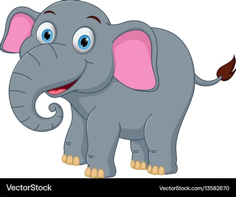 Happy Elephant Cartoon Royalty Free Vector Image