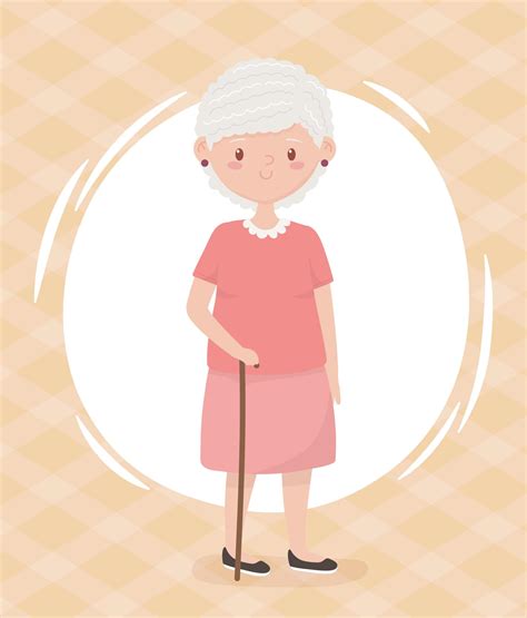 Ancianos Anciana Abuela Personaje De Dibujos Animados De Persona