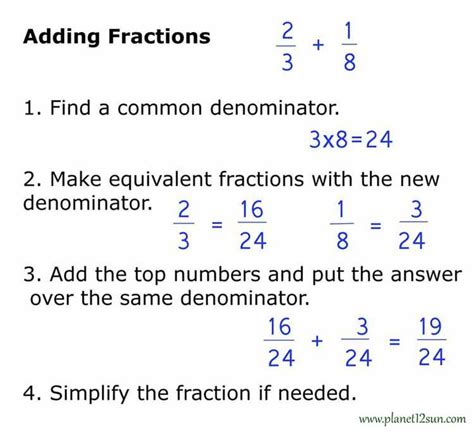 Now you can add these together. Fractions | Simplifying fractions, Fractions, Subtracting ...