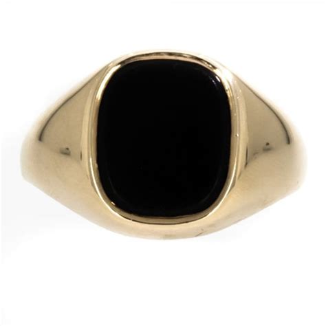 Vintage 9ct Gold Black Onyx Signet Ring Rings From Cavendish