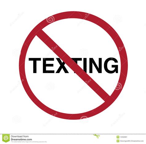 Sign No Texting Stock Illustration Illustration Of Caution 12332061