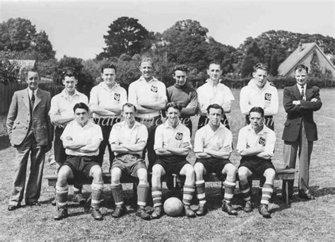 1950s Scene Saunders Roe Football Team At Old Road Sports Ground East