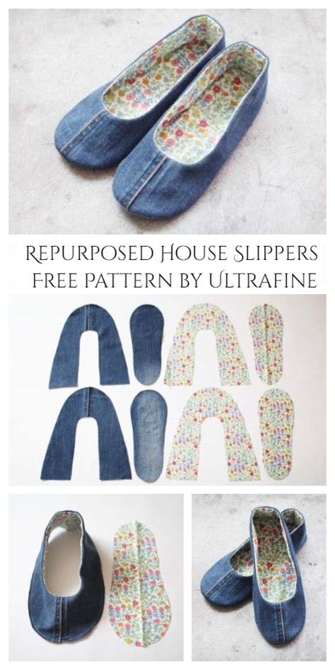 Diy Fabric House Slippers Free Sewing Patterns B16