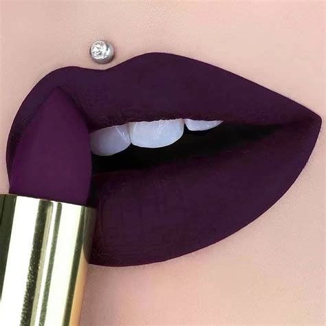 13 Shades Of Lipstick For Summer Gazzed Dark Purple Lipstick