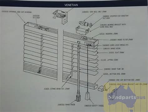 Aaacomponent List And Drawing For Venetian Blinds Blind Parts Aus